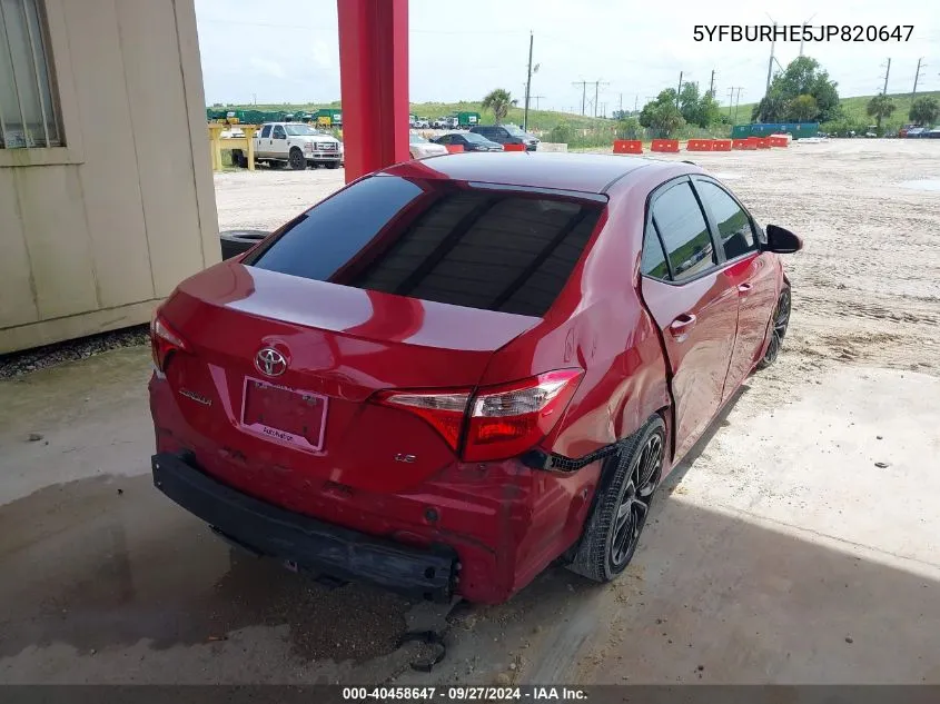 2018 Toyota Corolla Le VIN: 5YFBURHE5JP820647 Lot: 40458647