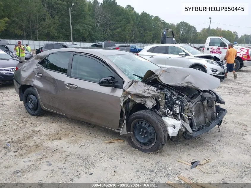 2018 Toyota Corolla Le VIN: 5YFBURHE0JP850445 Lot: 40462610