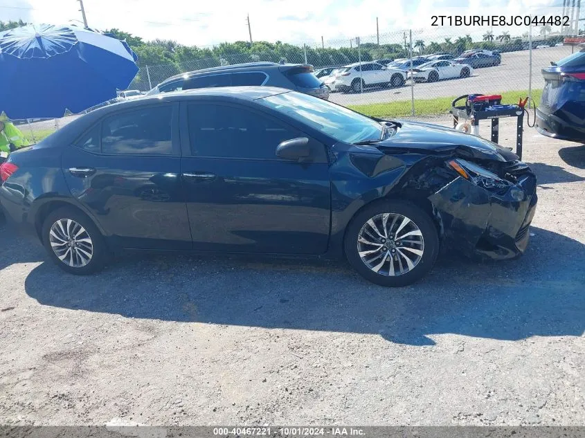 2018 Toyota Corolla L/Le/Xle/Se/Xse VIN: 2T1BURHE8JC044482 Lot: 40467221