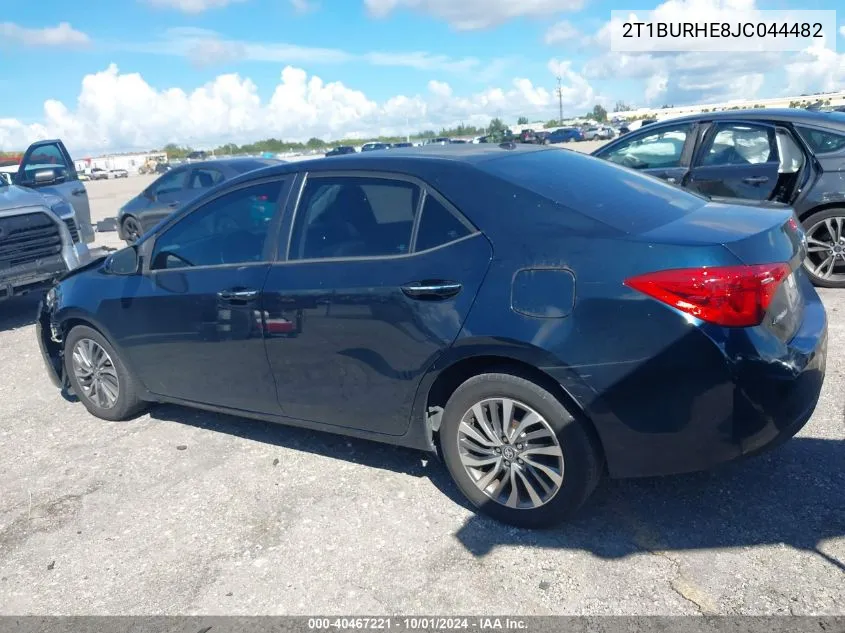 2018 Toyota Corolla L/Le/Xle/Se/Xse VIN: 2T1BURHE8JC044482 Lot: 40467221