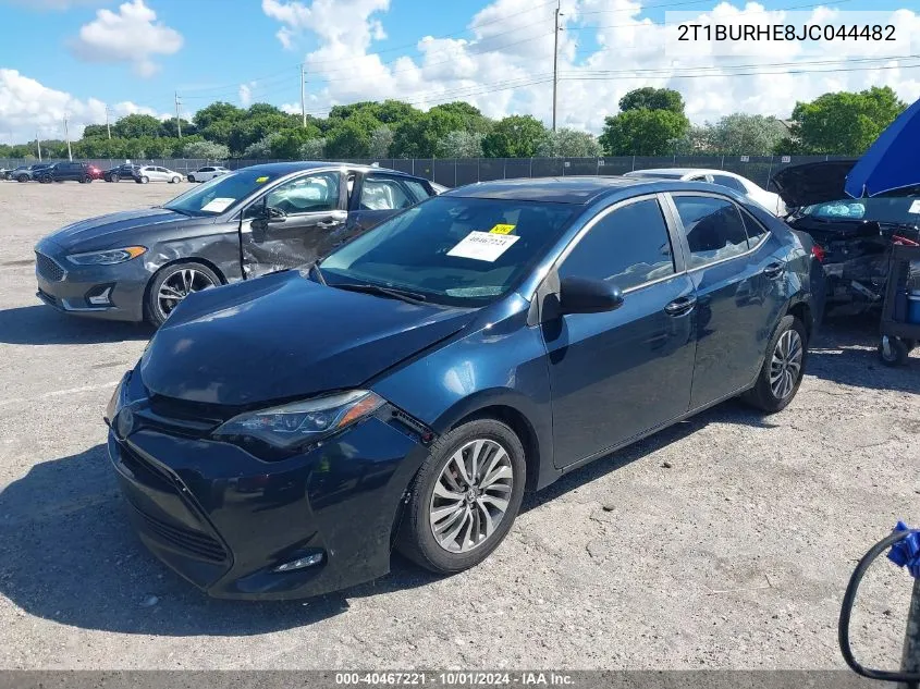 2018 Toyota Corolla L/Le/Xle/Se/Xse VIN: 2T1BURHE8JC044482 Lot: 40467221