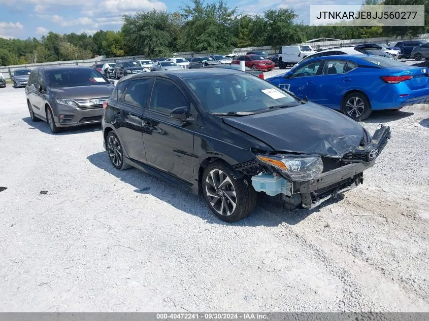 2018 Toyota Corolla Im VIN: JTNKARJE8JJ560277 Lot: 40472241