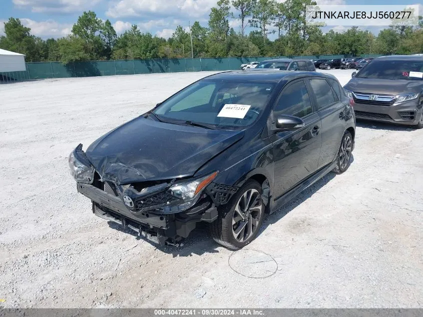 2018 Toyota Corolla Im VIN: JTNKARJE8JJ560277 Lot: 40472241