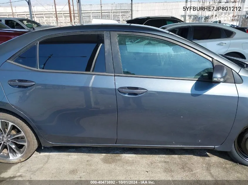 2018 Toyota Corolla L/Le/Xle/Se/Xse VIN: 5YFBURHE7JP801212 Lot: 40473892