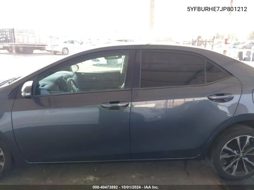 2018 Toyota Corolla L/Le/Xle/Se/Xse VIN: 5YFBURHE7JP801212 Lot: 40473892