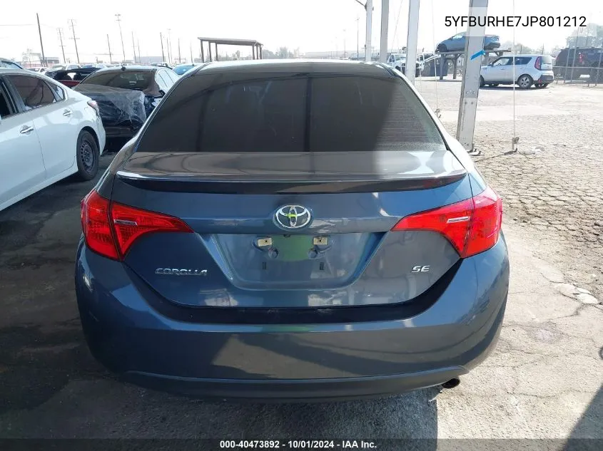 5YFBURHE7JP801212 2018 Toyota Corolla L/Le/Xle/Se/Xse