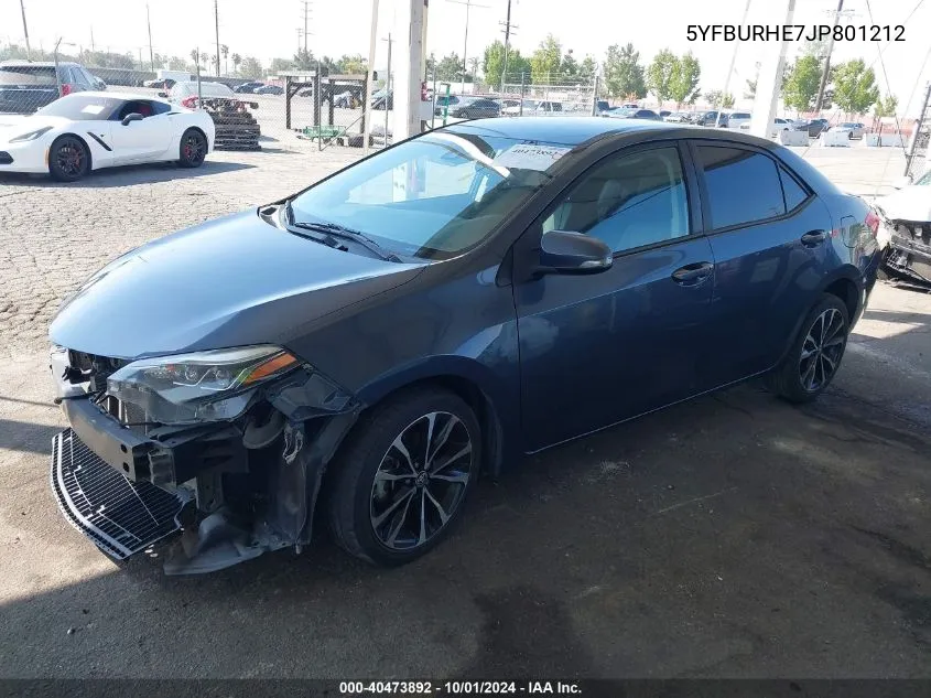 5YFBURHE7JP801212 2018 Toyota Corolla L/Le/Xle/Se/Xse