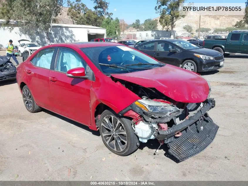 2018 Toyota Corolla Xse VIN: 5YFBURHE1JP785055 Lot: 40630215