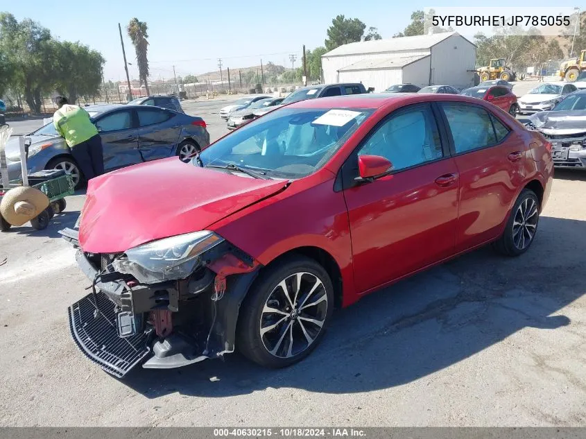 2018 Toyota Corolla Xse VIN: 5YFBURHE1JP785055 Lot: 40630215