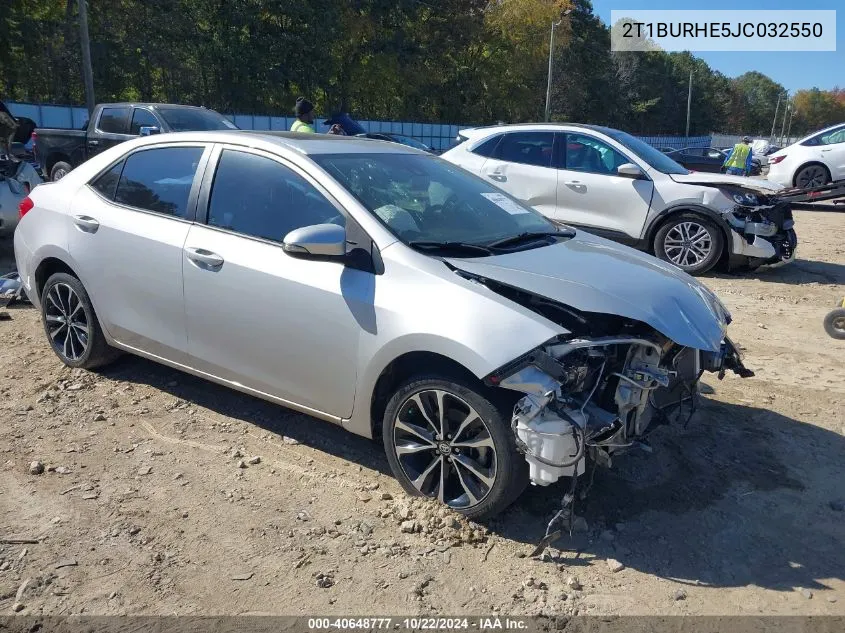 2018 Toyota Corolla Xse VIN: 2T1BURHE5JC032550 Lot: 40648777