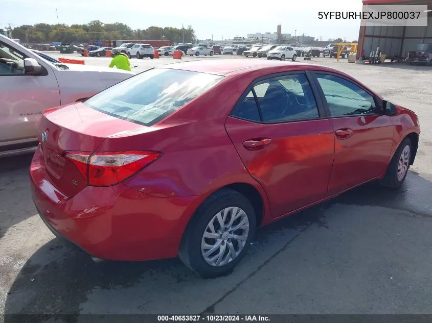 5YFBURHEXJP800037 2018 Toyota Corolla Le