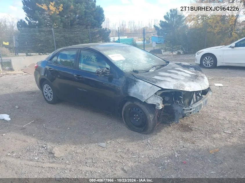 2018 Toyota Corolla Le VIN: 2T1BURHEXJC964226 Lot: 40677966