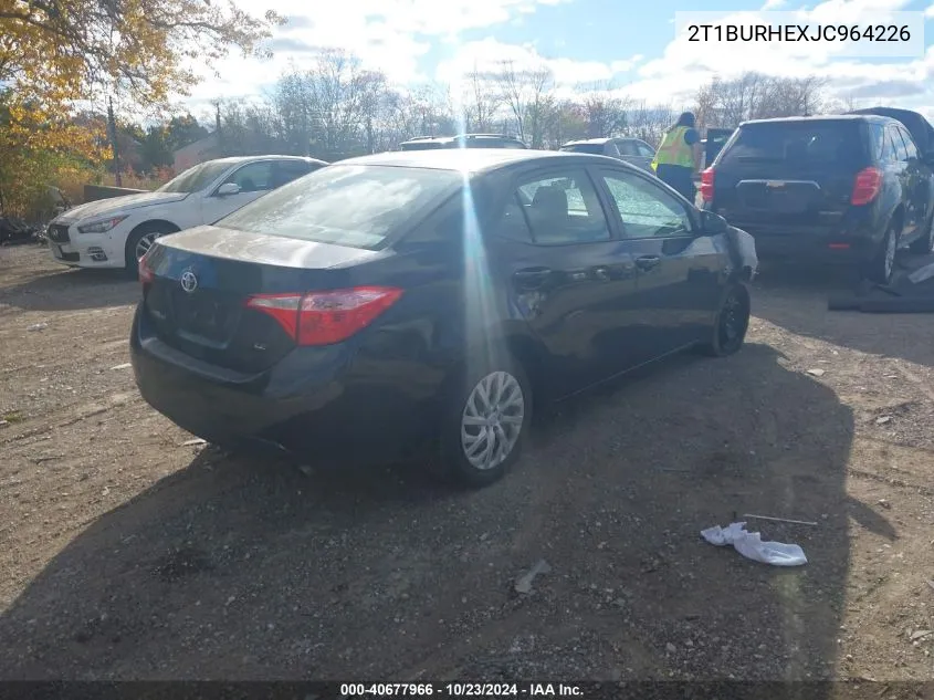 2018 Toyota Corolla Le VIN: 2T1BURHEXJC964226 Lot: 40677966