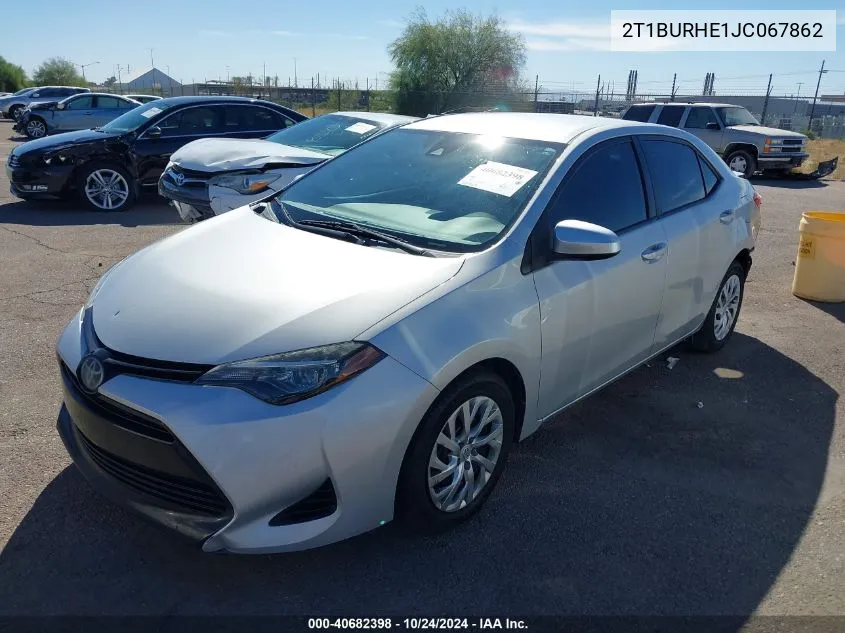 2T1BURHE1JC067862 2018 Toyota Corolla Le