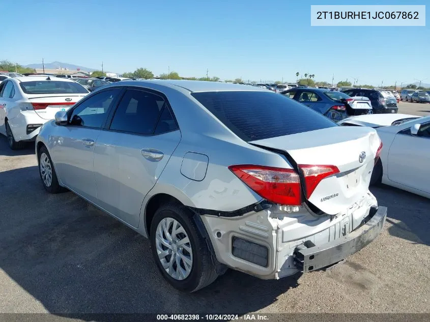 2T1BURHE1JC067862 2018 Toyota Corolla Le