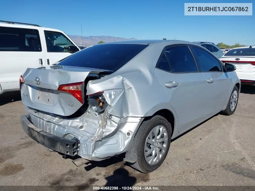 2T1BURHE1JC067862 2018 Toyota Corolla Le