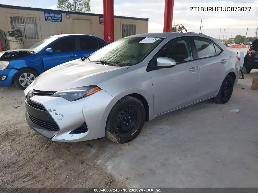 2T1BURHE1JC073077 2018 Toyota Corolla Le