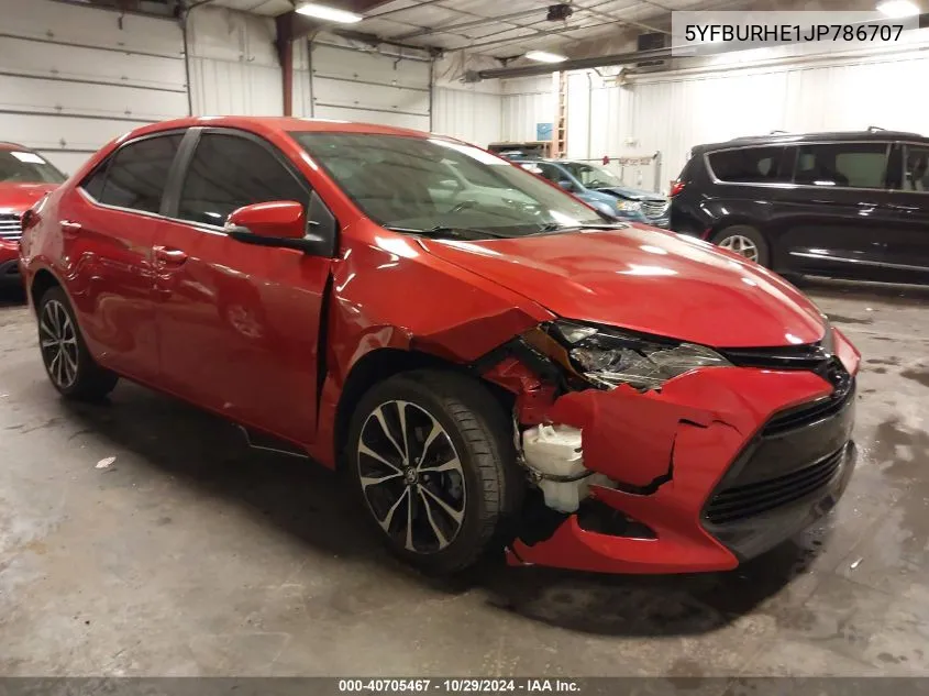 2018 Toyota Corolla Se VIN: 5YFBURHE1JP786707 Lot: 40705467