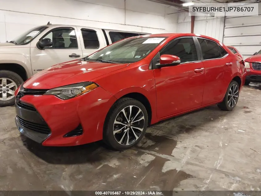 2018 Toyota Corolla Se VIN: 5YFBURHE1JP786707 Lot: 40705467