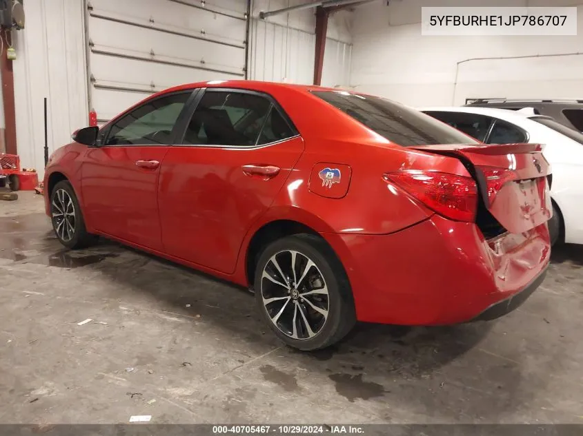 2018 Toyota Corolla Se VIN: 5YFBURHE1JP786707 Lot: 40705467