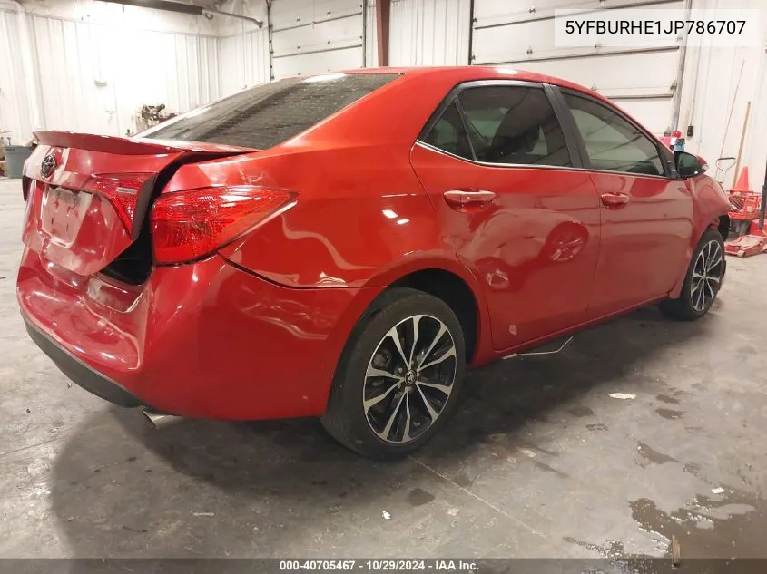 2018 Toyota Corolla Se VIN: 5YFBURHE1JP786707 Lot: 40705467