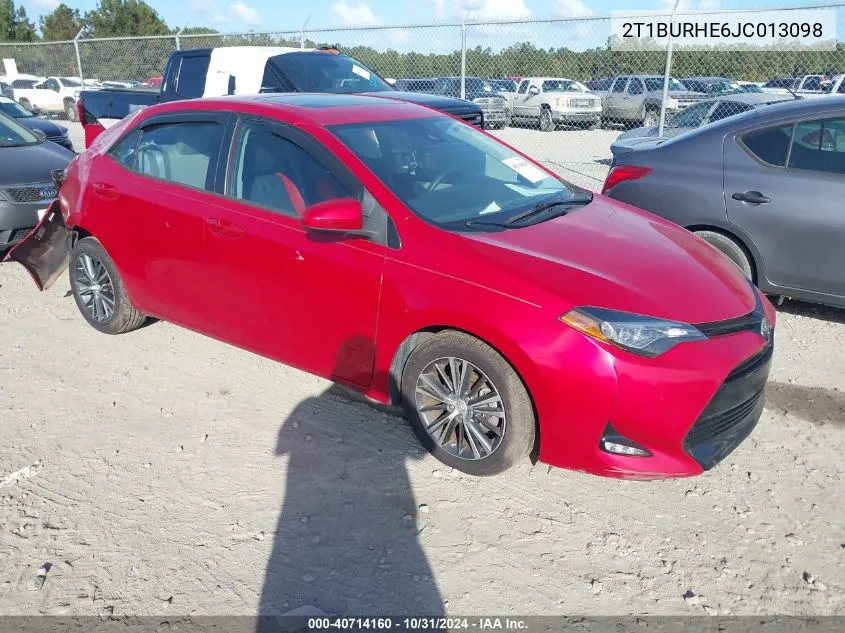 2018 Toyota Corolla L/Le/Xle/Se/Xse VIN: 2T1BURHE6JC013098 Lot: 40714160