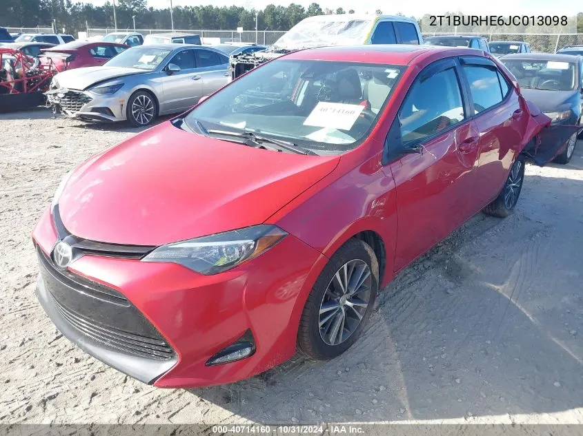 2018 Toyota Corolla L/Le/Xle/Se/Xse VIN: 2T1BURHE6JC013098 Lot: 40714160