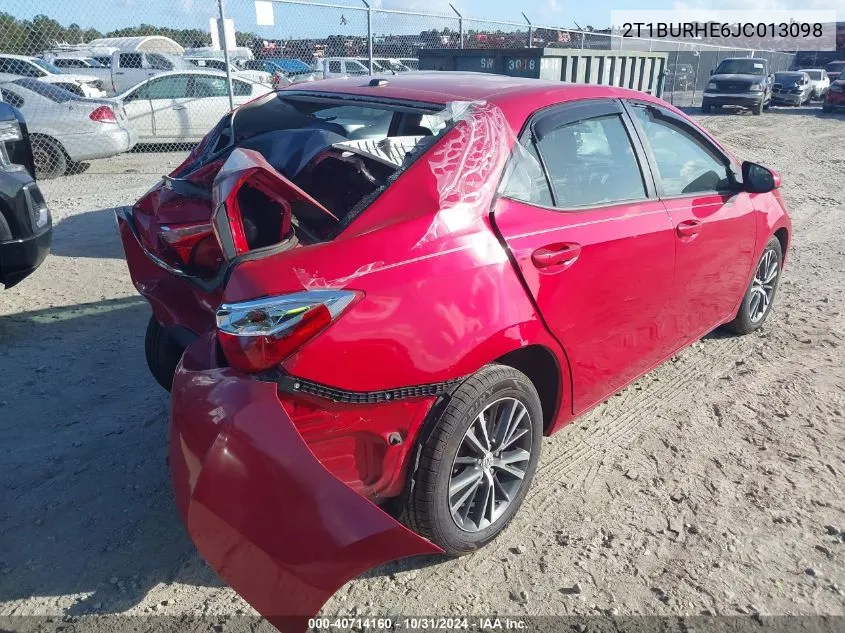 2018 Toyota Corolla L/Le/Xle/Se/Xse VIN: 2T1BURHE6JC013098 Lot: 40714160