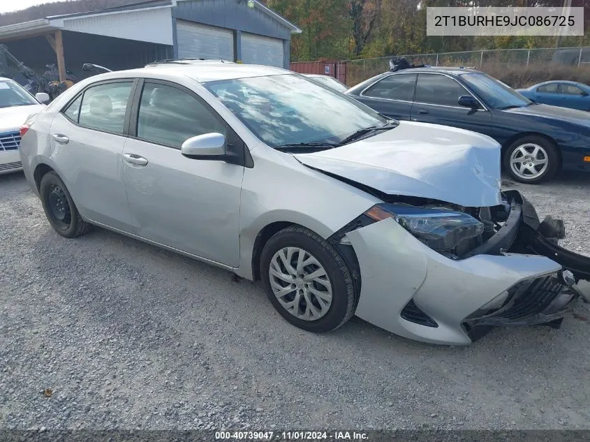 2018 Toyota Corolla Le VIN: 2T1BURHE9JC086725 Lot: 40739047