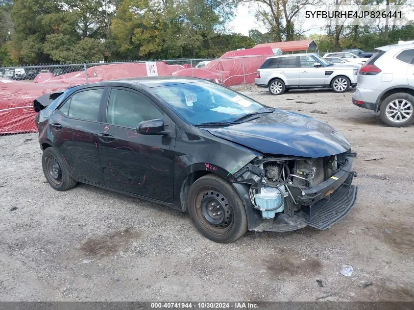 2018 Toyota Corolla Le VIN: 5YFBURHE4JP826441 Lot: 40741944