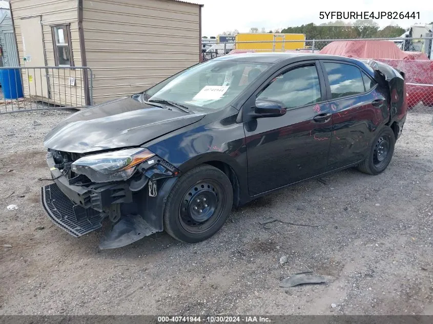 2018 Toyota Corolla Le VIN: 5YFBURHE4JP826441 Lot: 40741944