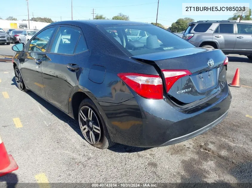 2018 Toyota Corolla Le VIN: 2T1BURHE5JC985033 Lot: 40743834