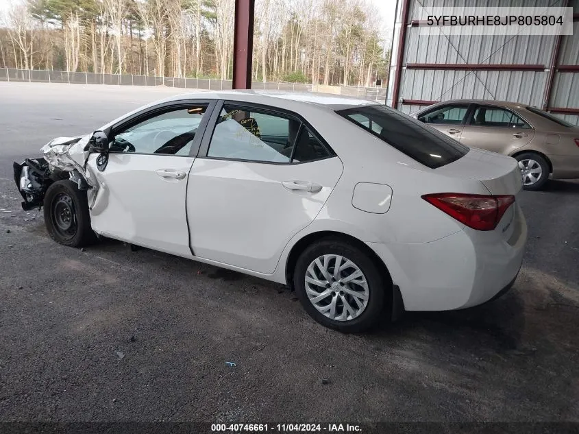 5YFBURHE8JP805804 2018 Toyota Corolla Le