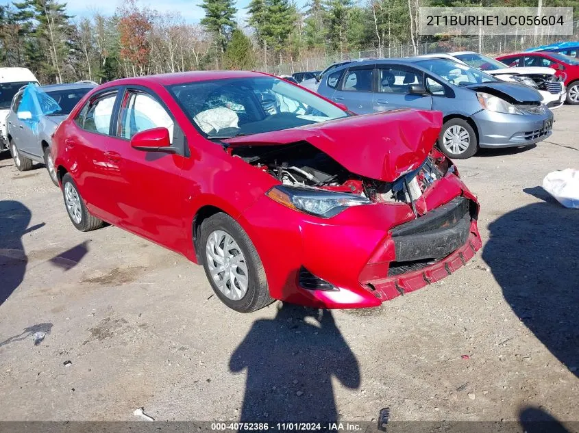 2018 Toyota Corolla Le VIN: 2T1BURHE1JC056604 Lot: 40752386