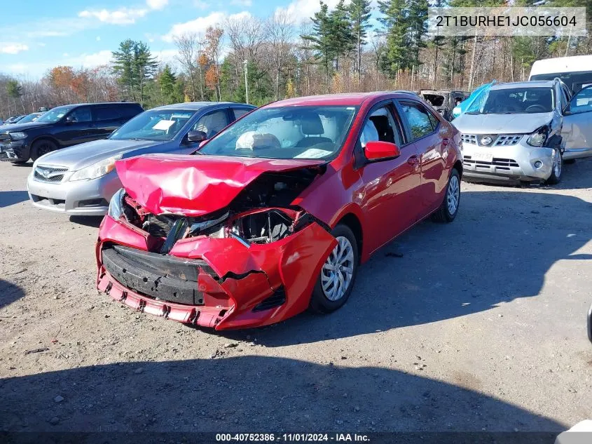 2018 Toyota Corolla Le VIN: 2T1BURHE1JC056604 Lot: 40752386