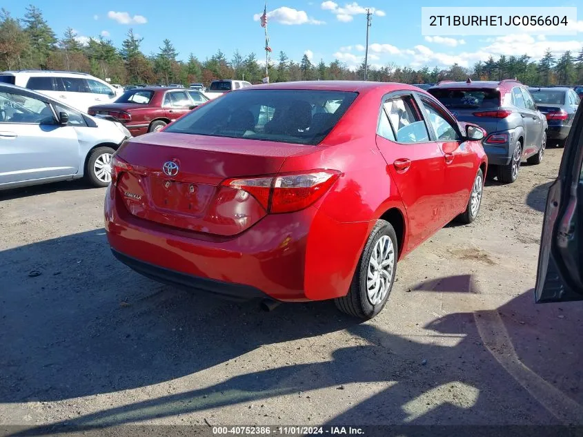 2018 Toyota Corolla Le VIN: 2T1BURHE1JC056604 Lot: 40752386