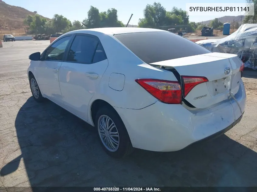 2018 Toyota Corolla Le VIN: 5YFBURHE5JP811141 Lot: 40755320