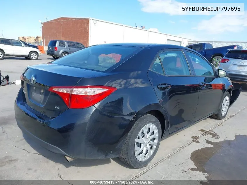 2018 Toyota Corolla Le VIN: 5YFBURHE9JP797695 Lot: 40759419