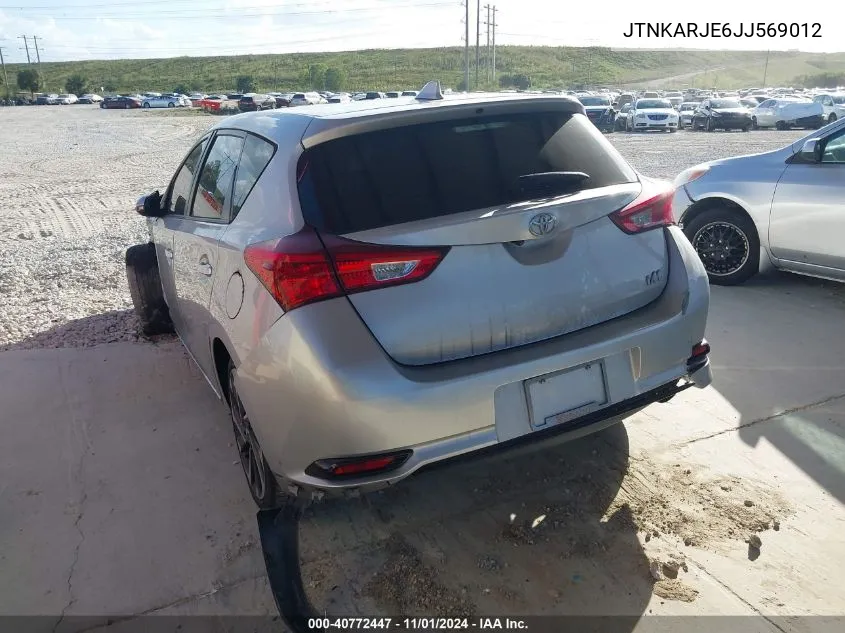 2018 Toyota Corolla Im VIN: JTNKARJE6JJ569012 Lot: 40772447