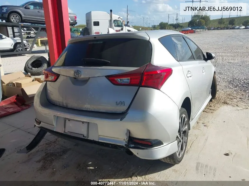 2018 Toyota Corolla Im VIN: JTNKARJE6JJ569012 Lot: 40772447