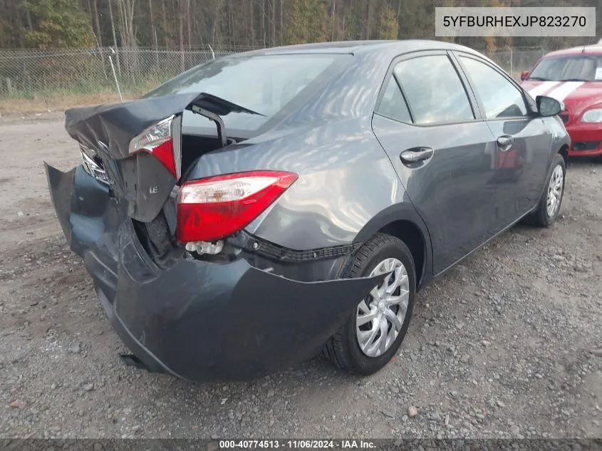 2018 Toyota Corolla Le VIN: 5YFBURHEXJP823270 Lot: 40774513