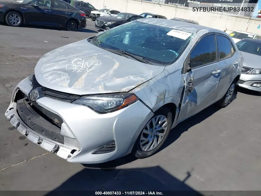 5YFBURHE4JP834832 2018 Toyota Corolla Le