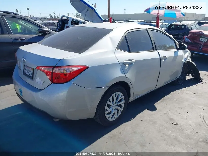 5YFBURHE4JP834832 2018 Toyota Corolla Le