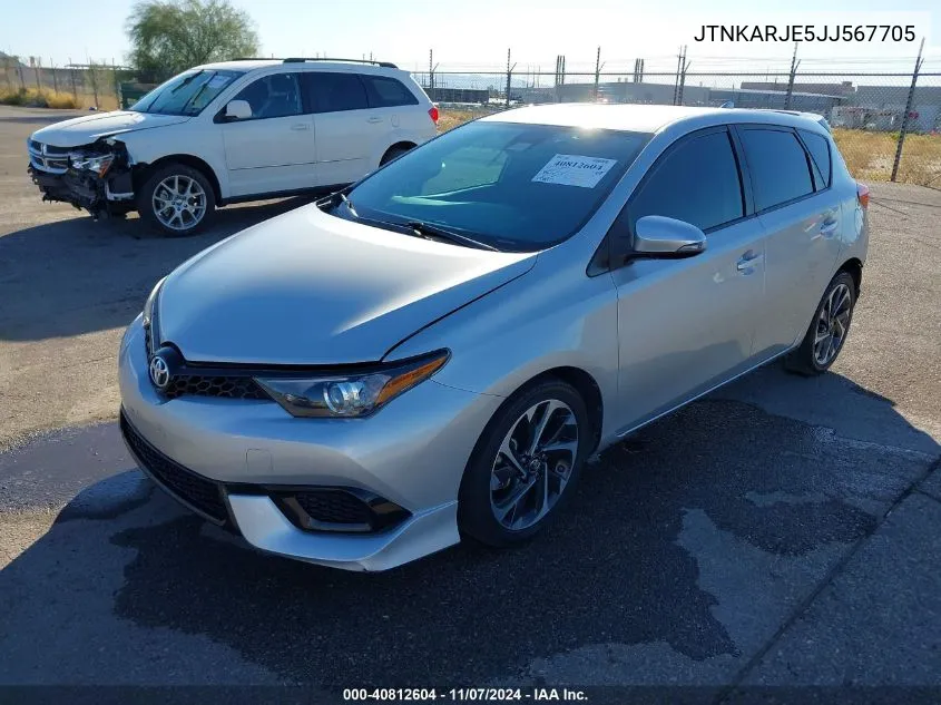 2018 Toyota Corolla Im VIN: JTNKARJE5JJ567705 Lot: 40812604