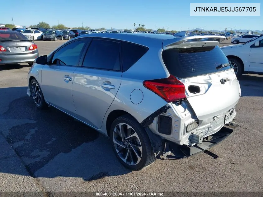 2018 Toyota Corolla Im VIN: JTNKARJE5JJ567705 Lot: 40812604