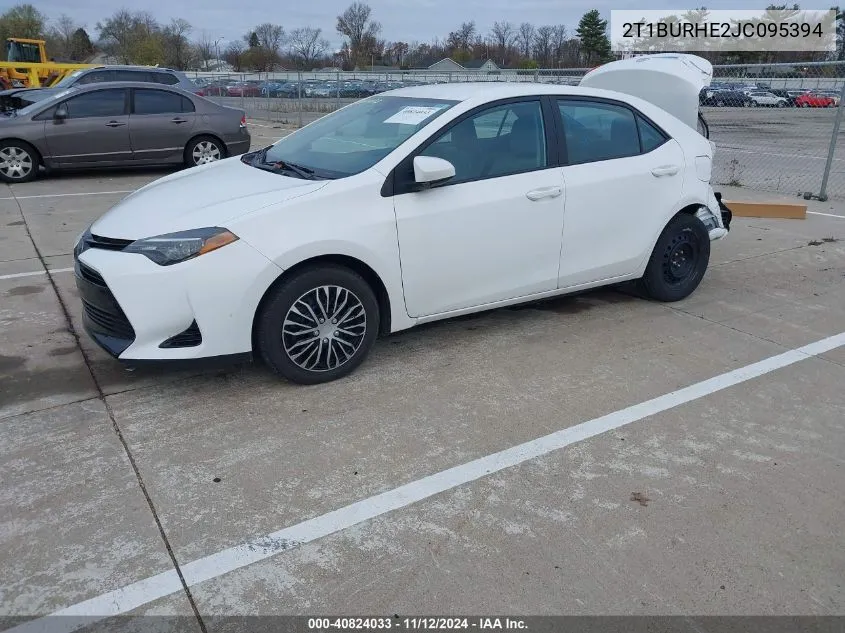 2018 Toyota Corolla Le VIN: 2T1BURHE2JC095394 Lot: 40824033