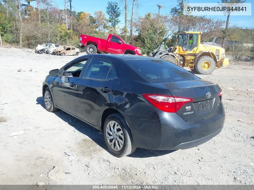 2018 Toyota Corolla Le VIN: 5YFBURHE0JP844841 Lot: 40830648