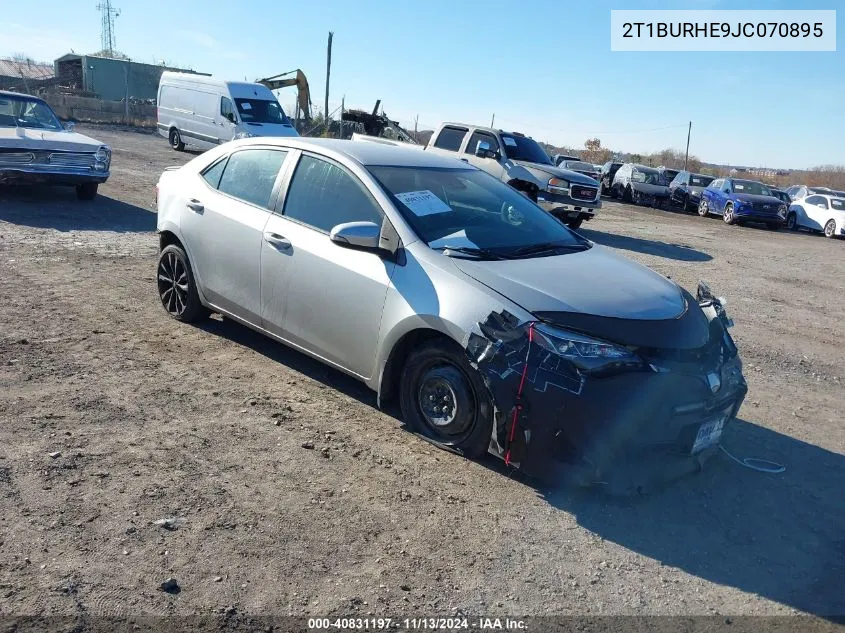 2018 Toyota Corolla Se VIN: 2T1BURHE9JC070895 Lot: 40831197