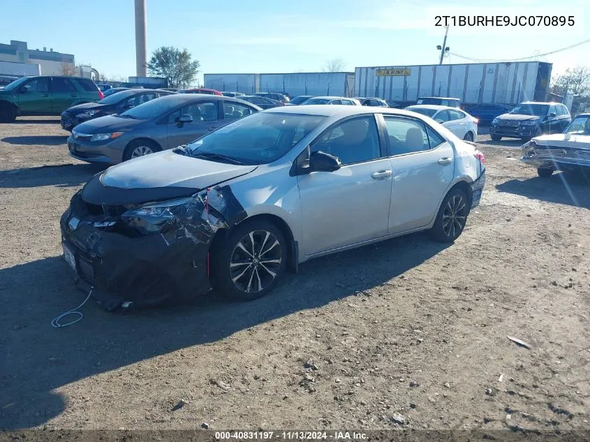 2018 Toyota Corolla Se VIN: 2T1BURHE9JC070895 Lot: 40831197