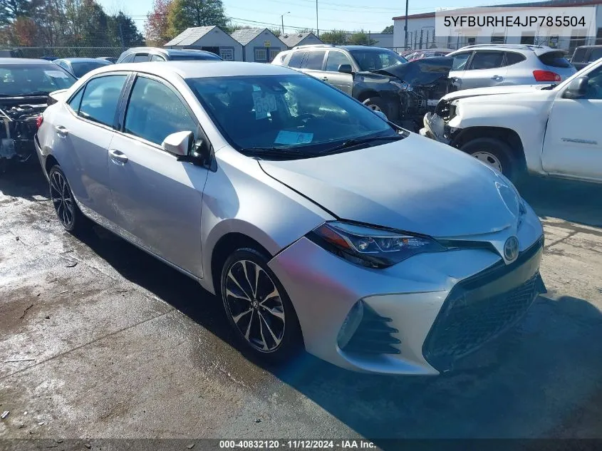 2018 Toyota Corolla Se VIN: 5YFBURHE4JP785504 Lot: 40832120